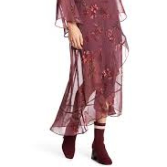 SALE! Jolt Floral Print Metallic Mesh Top Maxi NWT - Picture 3 of 3